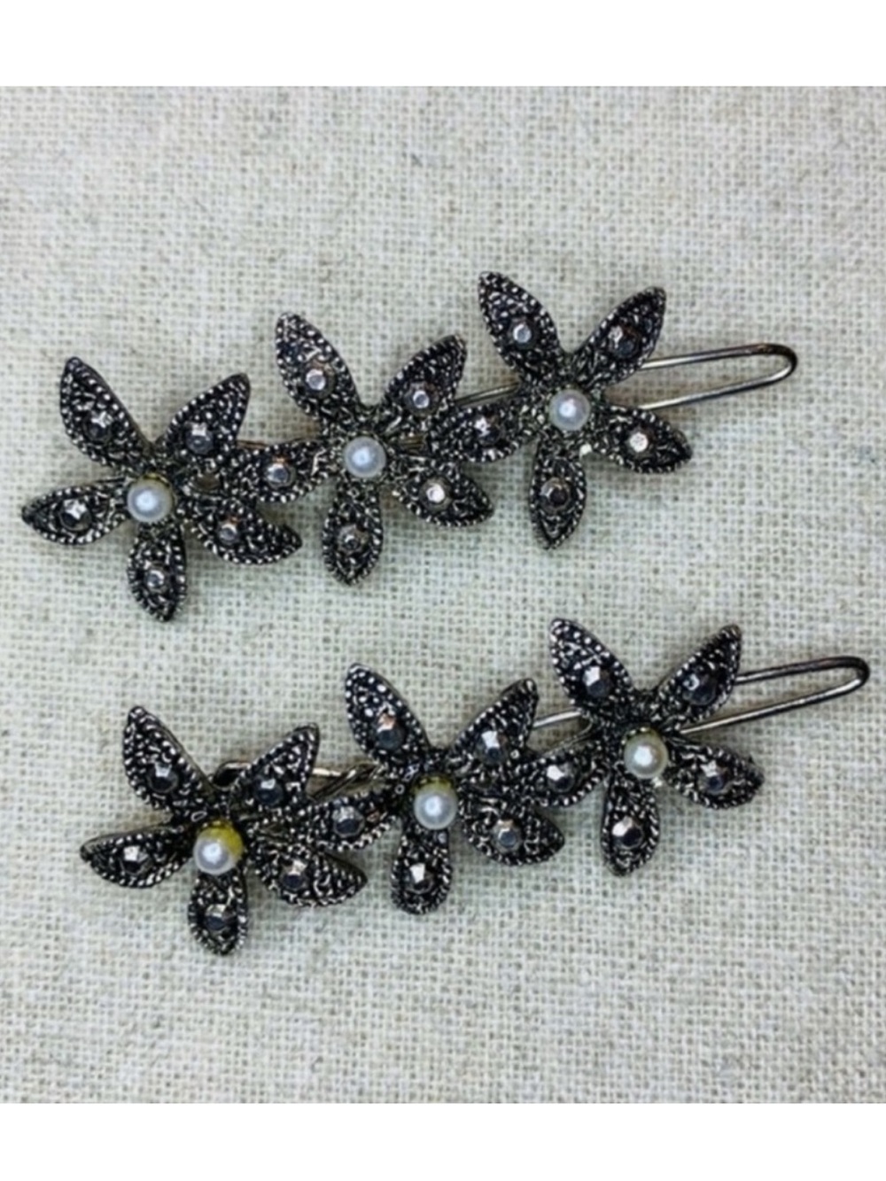Lord & Taylor | Hair Barrettes | Marcasite & Pearl Harpins